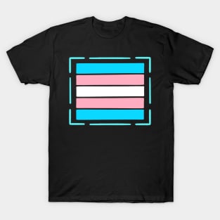 Outlined Trans flag - wtframe comics T-Shirt